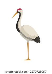 red crowned crane japanese bird