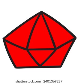 Red crystal. Isolated icon. Flat vector illustration on white background. - Powered by Shutterstock - Get 15% off with code: PIKWIZARD15