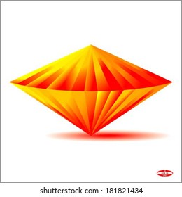 red crystal isolated on white background vector