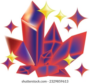 Red Crystal Magic World and Fantasy World ,fantasy realm adventure mysticism, mystery