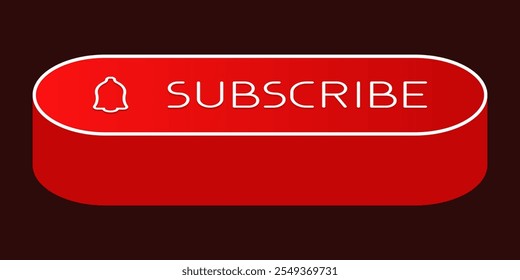 Botão CTA vermelho: Inscreva-se com o ícone da campainha.