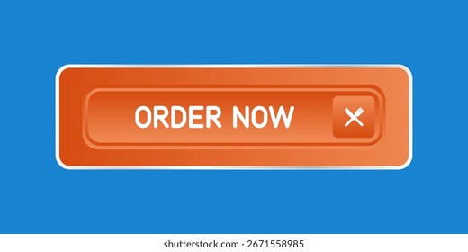 Red CTA button with text: Order now and cutlery icon.