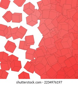 red cube background. Design element. Presentation template.