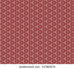 Red cube. Seamless texture. illusion. Vector illustration.