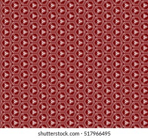 Red cube. Seamless texture. illusion. Vector illustration.