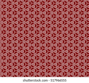 Red cube. Seamless texture. illusion. Vector illustration.