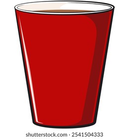 Red cup beer pong cartoon icon, work of hand drawn