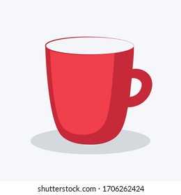 Red cup. Big cup. Vector illustraion. 