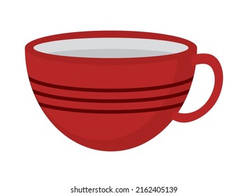 red cup ceramic icon isolated