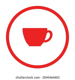 Copa roja y círculo sobre blanco