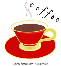 Red cup of coffee