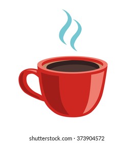 Red cup of coffee.
