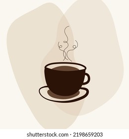 Red cup of coffee with smoke, Idea concept
