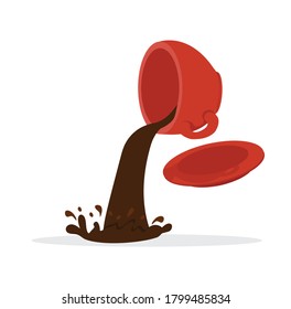 Red Cup with coffee splash vector