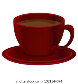 Red cup of coffee. Vector illustration.