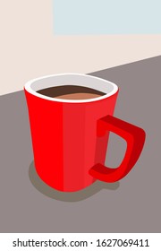 Red cup of coffee vector illustration 