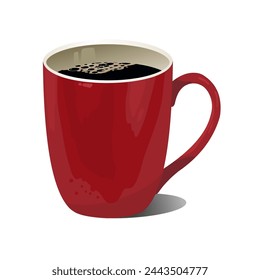 red cup of coffee	- vector illustration