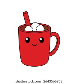 a red cup of hot cocoa with marshmallows