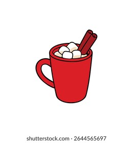 a red cup of hot cocoa with marshmallows