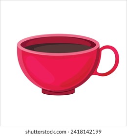 Red cup with a hot drink