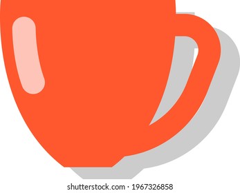 Copa roja, ilustración de icono, vector sobre fondo blanco