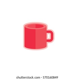 Red cup icon. Vector illustration