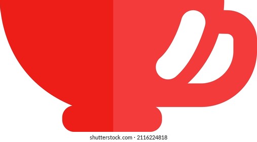 Copa roja, ilustración, vector sobre un fondo blanco.