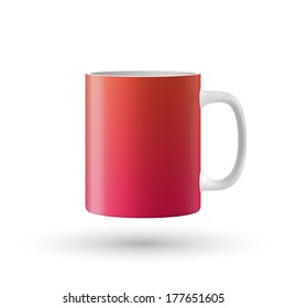 Red cup isolated on white background. Vector illustration.