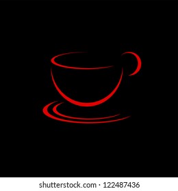 Red cup on black background