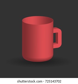 Red cup on a black background