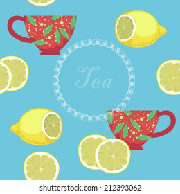 Red cup on blue background