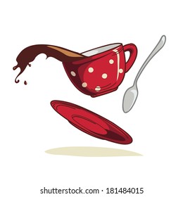 Red cup on white background