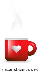 Red cup on a white background