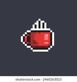 red cup in pixel art style