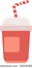 a red cup with a straw