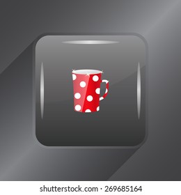 red cup in white dots