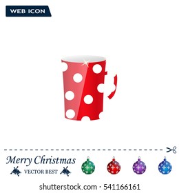 red cup with white dots