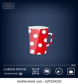 red cup in white dots