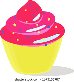 roter Cupcakes, Illustration, Vektorillustration auf weißem Hintergrund