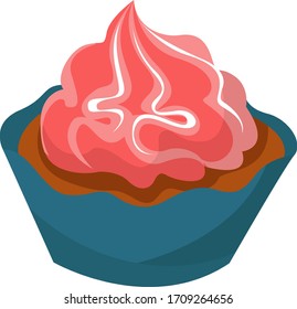 roter Cupcakes, Illustration, Vektorillustration auf weißem Hintergrund