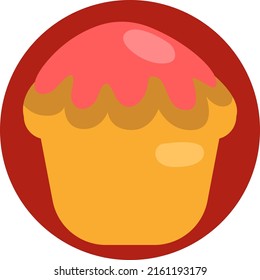 Red cupcake, illustration, vector on a white background.