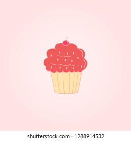 A Red Cupcakes. Cupcakes for Valentine's Day. February 14