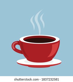 red cups coffee with smoke vector