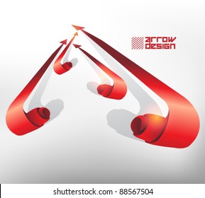 red curl modern arrow vector design
