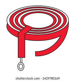 Red curled into a ring leash for dogs
