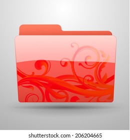 Red curles Folder Badge