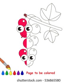 Red Currant to be colored, the coloring book to educate preschool kids with easy kid educational gaming and primary education of simple game level.