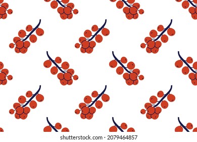 Corriente roja. Patrón sin costuras de Berry. Ilustración vectorial dibujada a mano. Alimentos saludables
