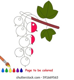 Red Currant, the coloring book to educate preschool kids with easy gaming level, the kid educational game to color the colorless half by sample.