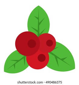 Red currant icon in flat style isolated on white background. Berry symbol vector illustration